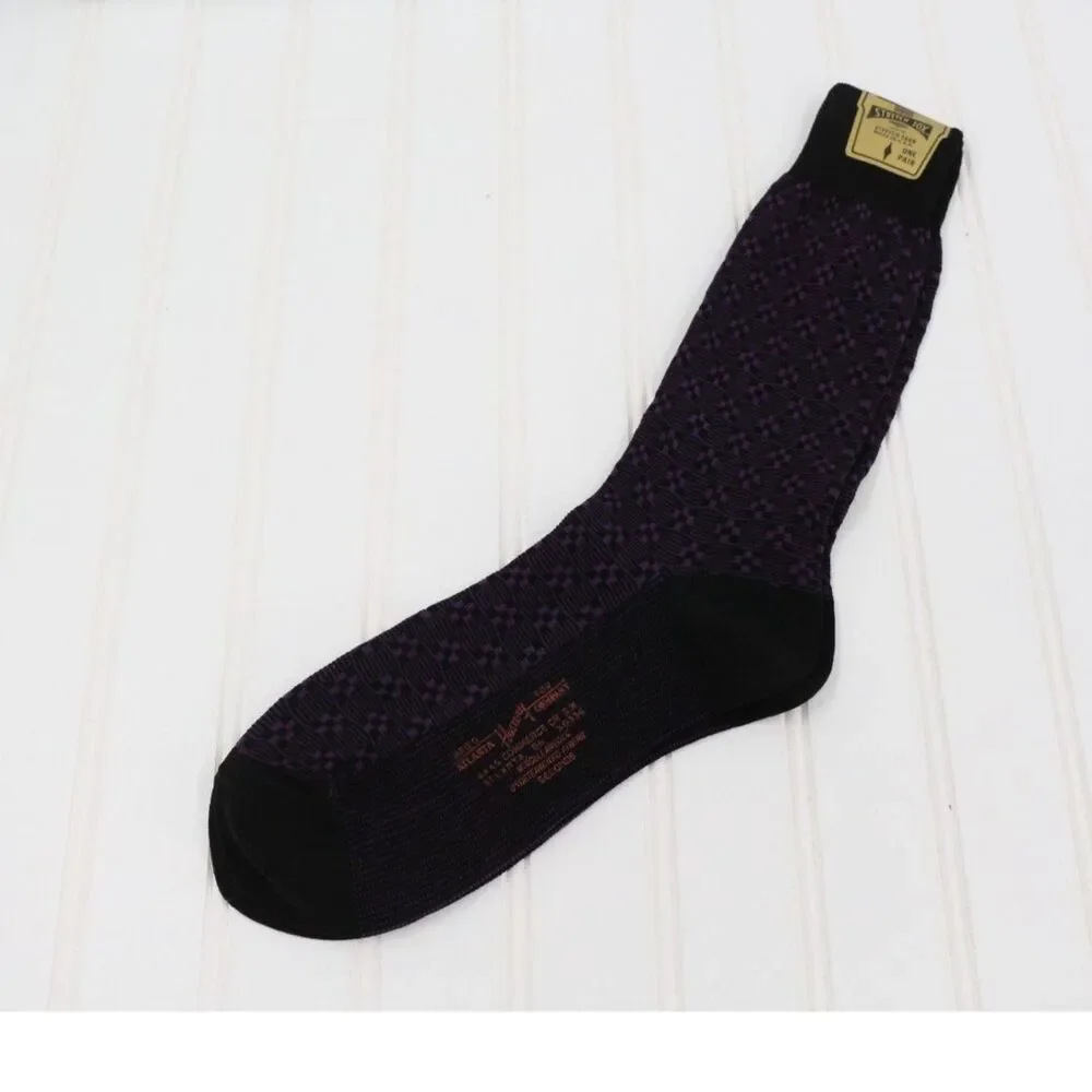 Vintage Stretch Sox Deadstock Made in USA Purple Trouser Socks